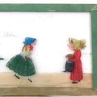 Antique French Hand-colored Magic Lantern Slides, Set of Ten in Original Box