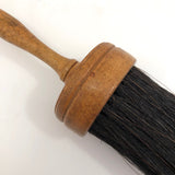 Round Painter / Duster Brush with Turned, Threaded Handle and Dark Horsehair Bristles