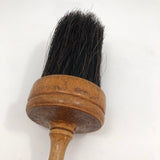 Round Painter / Duster Brush with Turned, Threaded Handle and Dark Horsehair Bristles