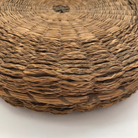 Large Round Flat Wabanaki Northeast Coast Native Sewing Basket