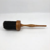 Round Painter / Duster Brush with Turned, Threaded Handle and Dark Horsehair Bristles