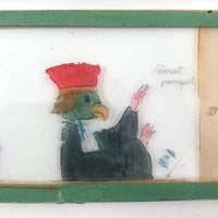 Antique French Hand-colored Magic Lantern Slides, Set of Ten in Original Box