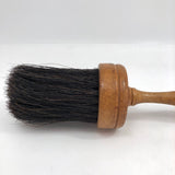 Round Painter / Duster Brush with Turned, Threaded Handle and Dark Horsehair Bristles