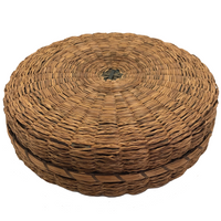 Large Round Flat Wabanaki Northeast Coast Native Sewing Basket