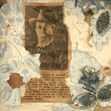 Charming 19th Century Monogrammed Document Box with Wallpapered Interior