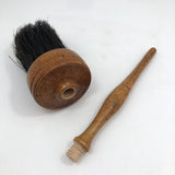 Round Painter / Duster Brush with Turned, Threaded Handle and Dark Horsehair Bristles