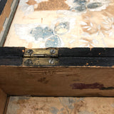 Charming 19th Century Monogrammed Document Box with Wallpapered Interior