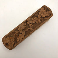 Carved Oak Clothes Brush with Horsehair Bristles