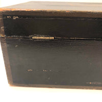 Charming 19th Century Monogrammed Document Box with Wallpapered Interior