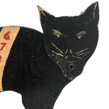 Fabulous Wooden Folk Art Black Cat 500 Game Trump and Tricks Marker