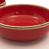 Pair of Red Terrain Bowls Designed by Bo Jia