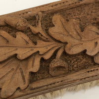 Carved Oak Clothes Brush with Horsehair Bristles