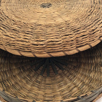 Large Round Flat Wabanaki Northeast Coast Native Sewing Basket