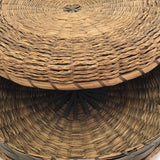 Large Round Flat Wabanaki Northeast Coast Native Sewing Basket