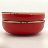 Pair of Red Terrain Bowls Designed by Bo Jia