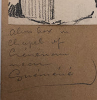 Hiram Campbell Merrill Drawing of Medieval Alms Box, Brittany, 1909