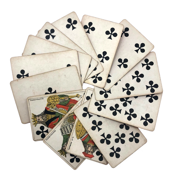 B.P Grimaud 19th Century French No Indices Playing Cards - Clubs