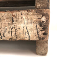 Much Used Old Pine Stool with Painterly Surface