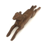SOLD Old Carved Folk Art Leaping Deer with Nail Eyes