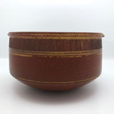 Finely Incised Pair of Rusty Red Studio Pottery Serving Bowls