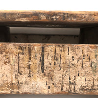 Much Used Old Pine Stool with Painterly Surface