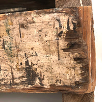 Much Used Old Pine Stool with Painterly Surface