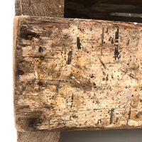 Much Used Old Pine Stool with Painterly Surface