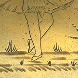 Charming c. 1900 Hand-engraved Brass Vesta or Card Case with Ballerina