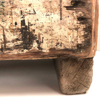 Much Used Old Pine Stool with Painterly Surface