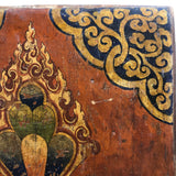 Antique Tibetan Large Painted Wooden Panel