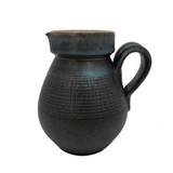 Blue Brown Mid-Century Stoneware Pottery Pitcher
