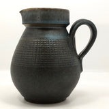 Blue Brown Mid-Century Stoneware Pottery Pitcher