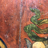 Antique Tibetan Large Painted Wooden Panel