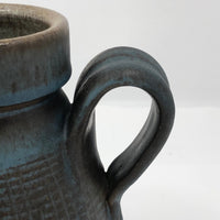 Blue Brown Mid-Century Stoneware Pottery Pitcher