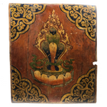 Antique Tibetan Large Painted Wooden Panel