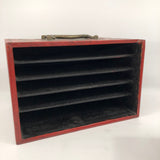 Hand-Painted Red Chinese Five-Drawer Mahjong Box / Jewelry Box