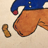 I'm Your In Haste Wonderful Hand-painted Blue and Orange Dutch Boy Postcard