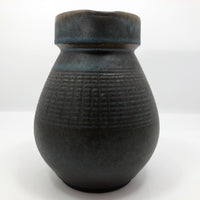 Blue Brown Mid-Century Stoneware Pottery Pitcher