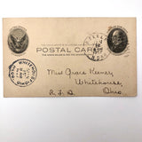 I'm Your In Haste Wonderful Hand-painted Blue and Orange Dutch Boy Postcard