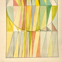 Geometric Forms Color Study Vintage Watercolor