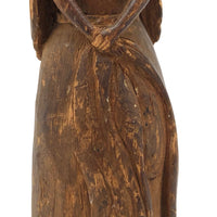 Fantastic Old Carving of Woman with Long Hair and Tiny Hands