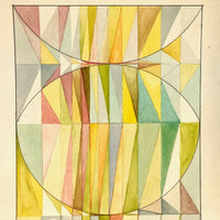 Geometric Forms Color Study Vintage Watercolor