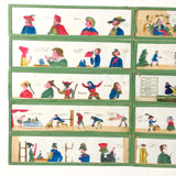 Antique French Hand-colored Magic Lantern Slides, Set of Ten in Original Box
