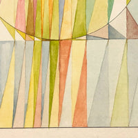 Geometric Forms Color Study Vintage Watercolor