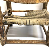 Gorgeously Sculptural 19th C Primitive Child's Chair with Fantastic Surface
