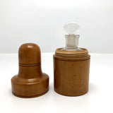 19th Century British Treen Apothecary Bottle with Original Glass Bottle - 4"