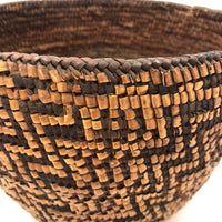 Stunning Antique Northwest Coast Native American Fully Imbricated Basket, Presume Klickitat