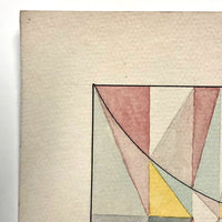 Geometric Forms Color Study Vintage Watercolor