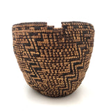 Stunning Antique Northwest Coast Native American Fully Imbricated Basket, Presume Klickitat