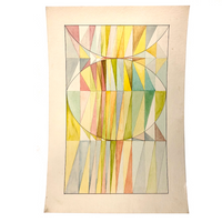 Geometric Forms Color Study Vintage Watercolor